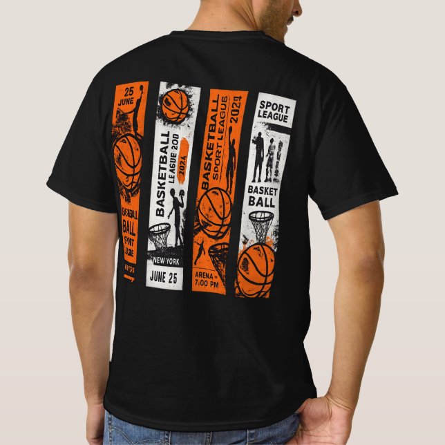 Basketball League Back Print T-Shirt (Back)