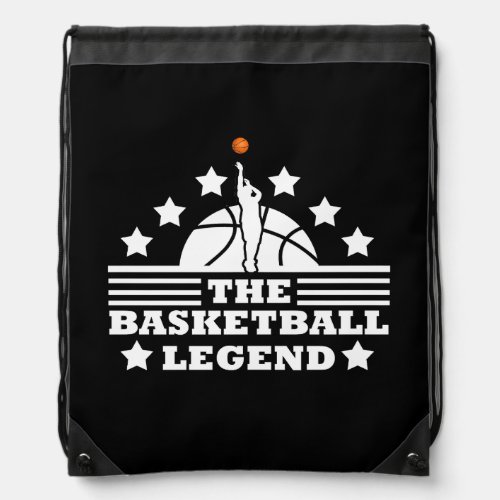 basketball legend drawstring bag