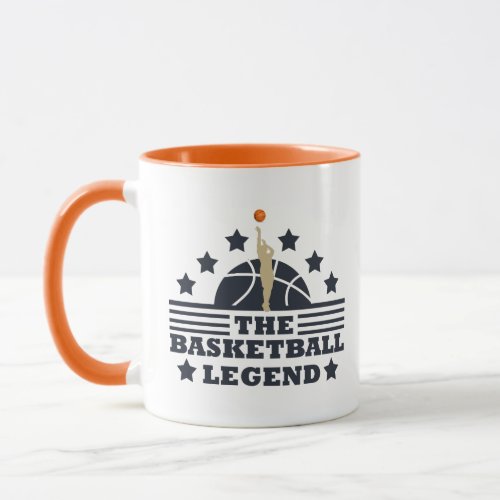 basketball legend player blue and orange ball mug