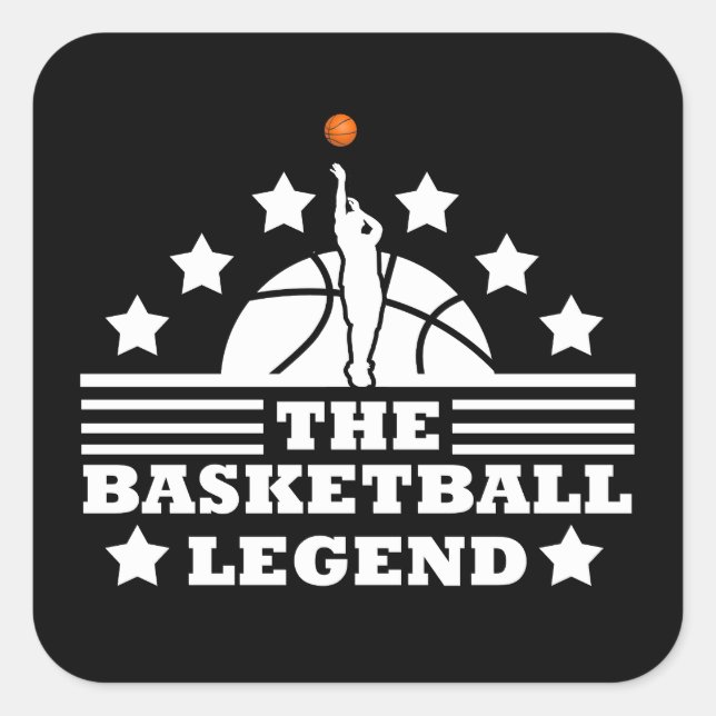 Basketball legend player for coach square sticker (Front)