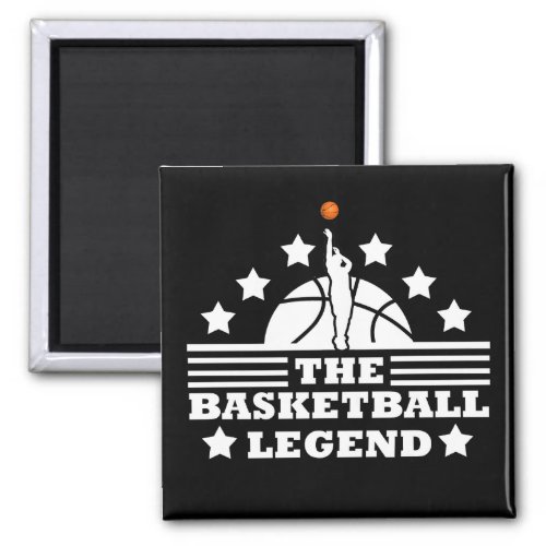 Basketball legend player white orange ball magnet