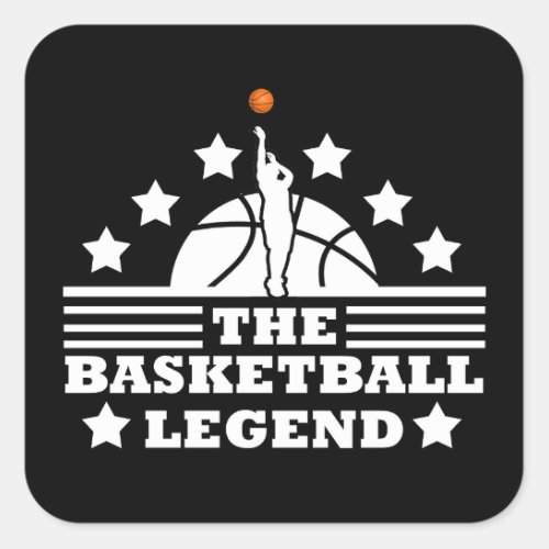 basketball legend square sticker