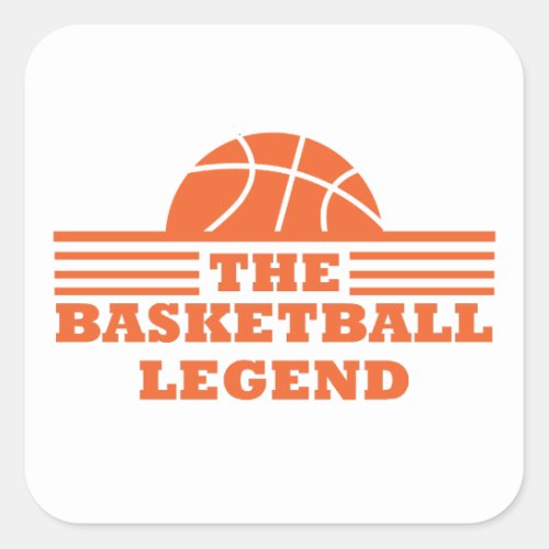 basketball legend square sticker