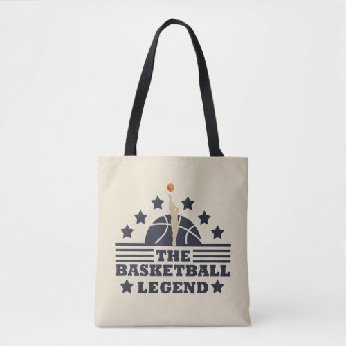 basketball legend tote bag