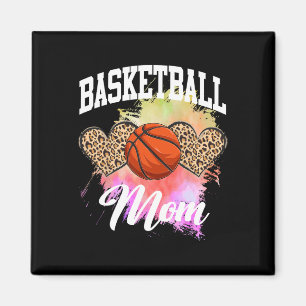 Basketball Leopard Heart tie dye Basketball Mom Ma Magnet
