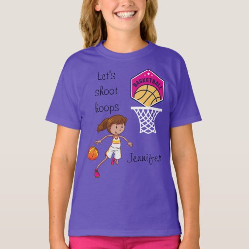 Basketball Lets Shoot Hoops Personalized  T_Shirt