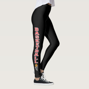 Basketball Letters in a Black and White Leggings