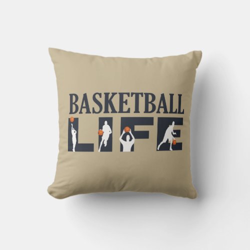basketball life throw pillow