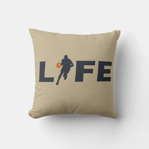 basketball life throw pillow