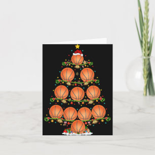 Basketball Lights Xmas Santa Basketball Christmas Card