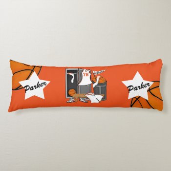 Basketball Locker Room Custom Player Name Number Body Pillow by tjssportsmania at Zazzle