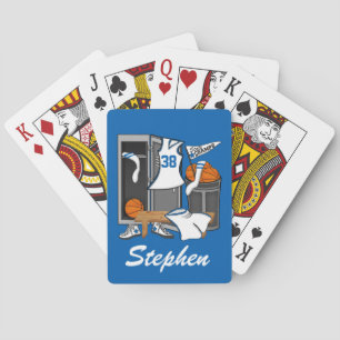 Basketball Locker Room Custom Player Name Number Poker Cards
