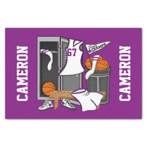 Basketball Locker Room Custom Player Name Number Tissue Paper