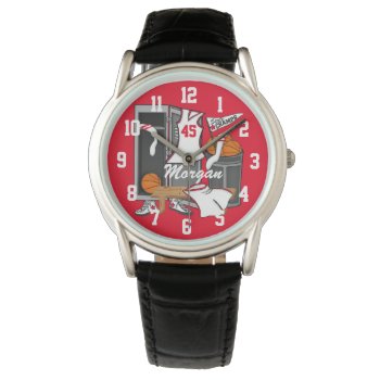 Basketball Locker Room Custom Player Name Number Watch by tjssportsmania at Zazzle
