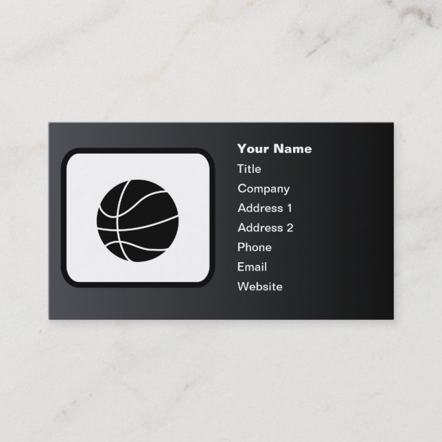 Basketball Logo Customizable Black Business Card (Front)