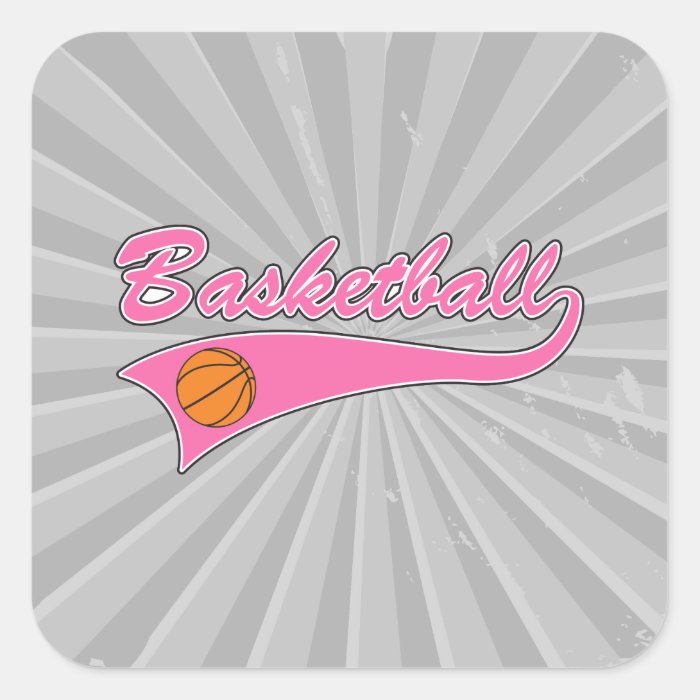 basketball logo pink womens girls sticker