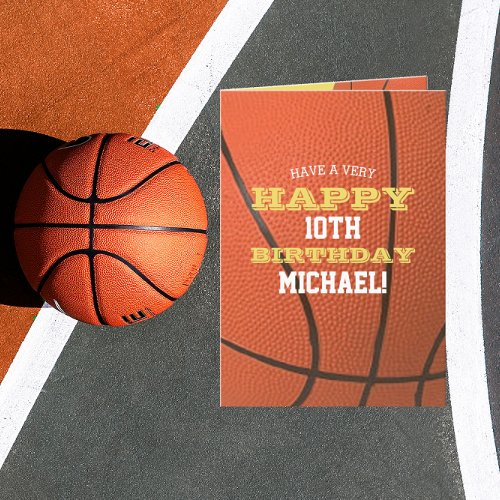 Basketball Look Add Your Name and Year Birthday Card