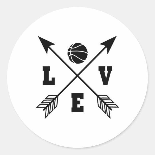 Basketball Love 2  Classic Round Sticker (Front)
