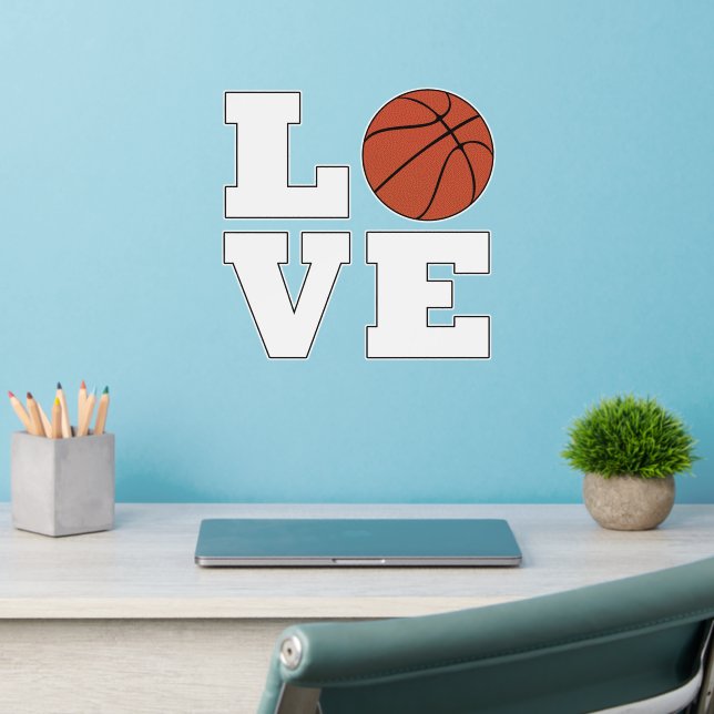Basketball LOVE Basketball Player or Coach Sports Wall Decal (Home Office 2)