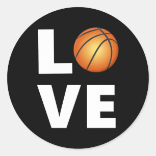 Basketball Love Classic Round Sticker