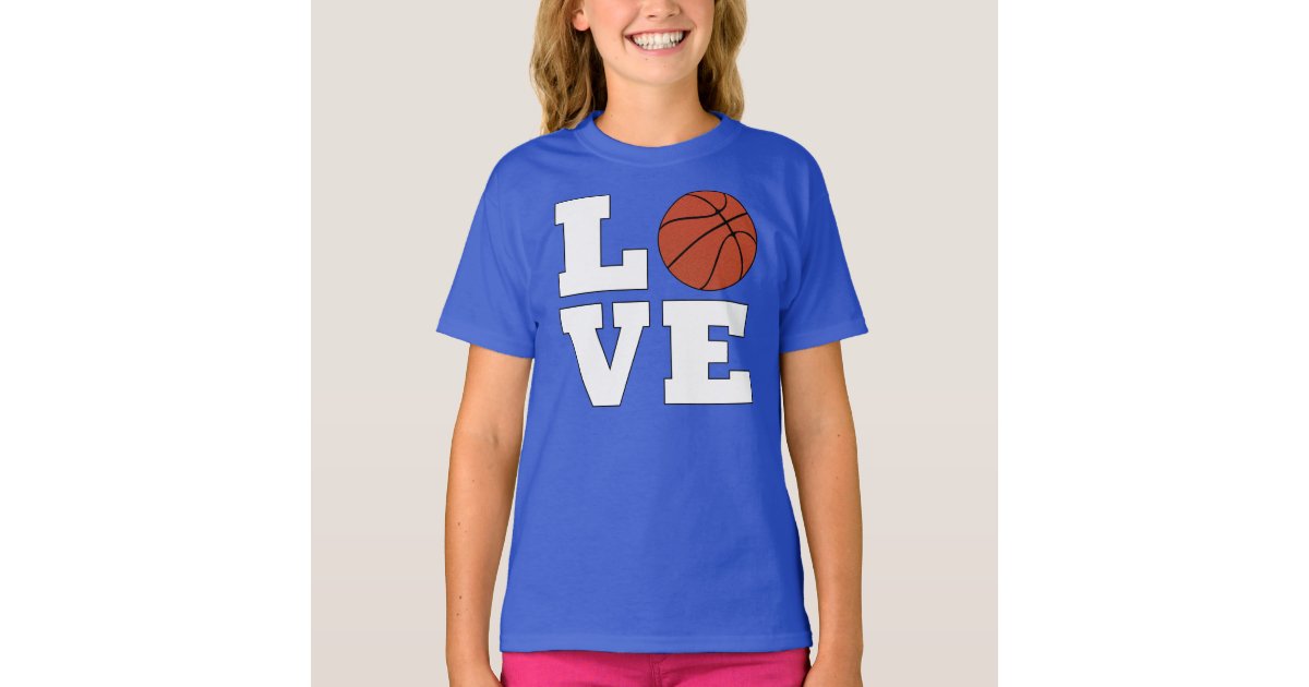 Basketball LOVE Girls Basketball Player Jersey TShirt Zazzle