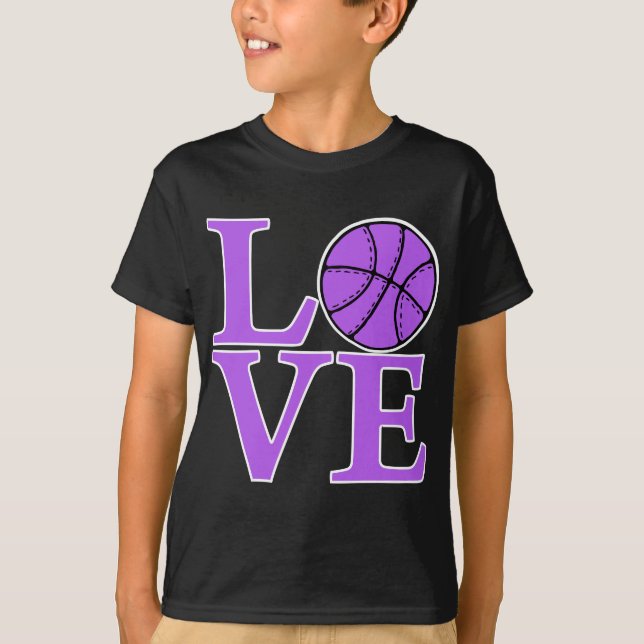 Basketball LOVE, lavender T-Shirt (Front)