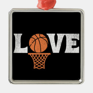 Basketball Love Metal Ornament