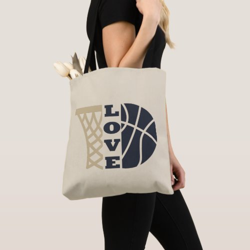 basketball love tote bag