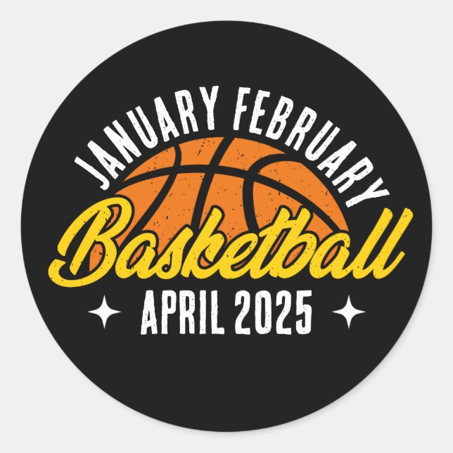 Basketball Lover Cool Player Modern Personalized Classic Round Sticker (Front)