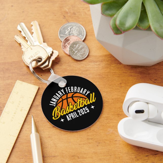 Basketball Lover Cool Player Modern Personalized Keychain (Desk)