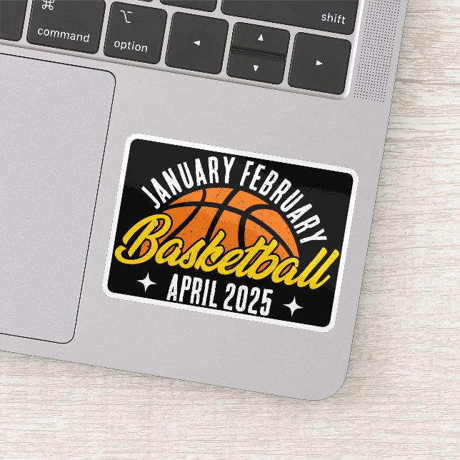 Basketball Lover Cool Player Modern Personalized Sticker (Detail)