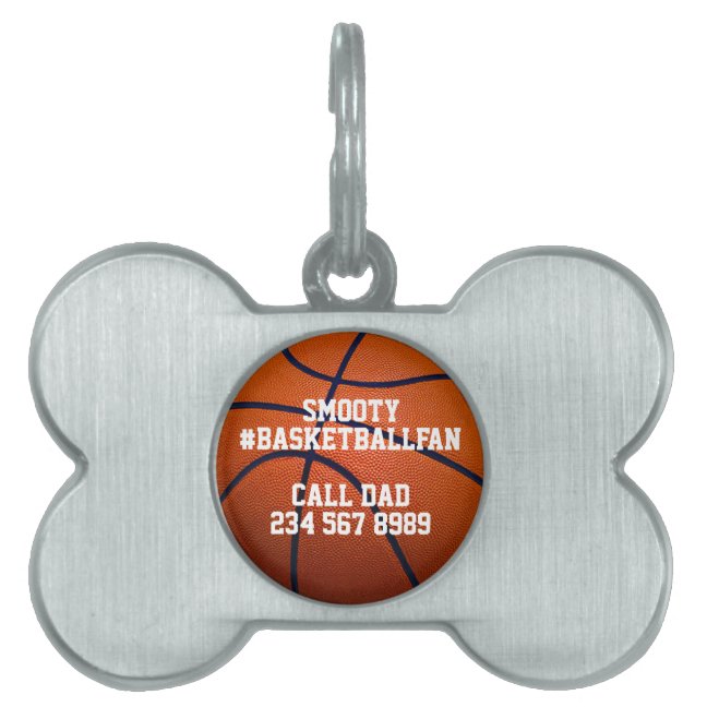 Basketball Lover Dog Cat Pet ID Tag