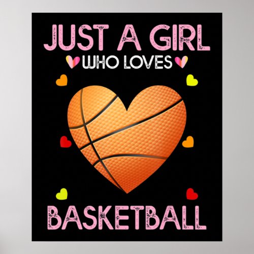 Basketball Lover Women Gift Just A Girl Who Loves Poster