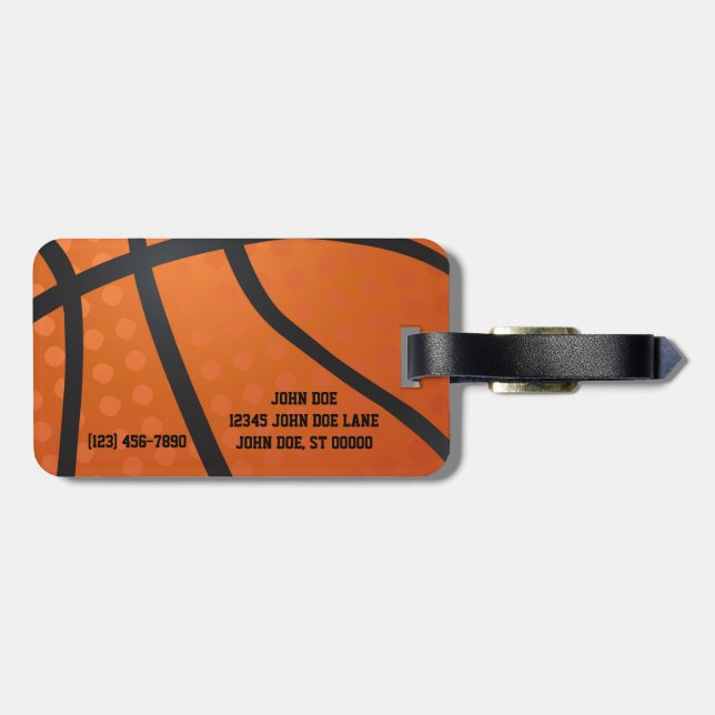 Basketball Luggage Tag (Back Horizontal)
