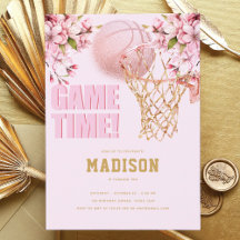 Basketball Luxury Girl Birthday Pink Gold