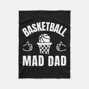 Basketball Mad Dad  Fleece Blanket