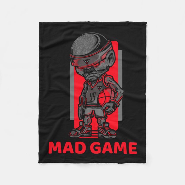 Basketball Mad Game Red And Gray  Fleece Blanket (Front)