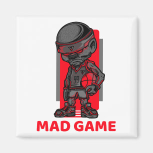 Basketball Mad Game Red And Gray Magnet