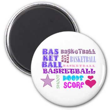 Basketball Magnet by PolkaDotTees at Zazzle