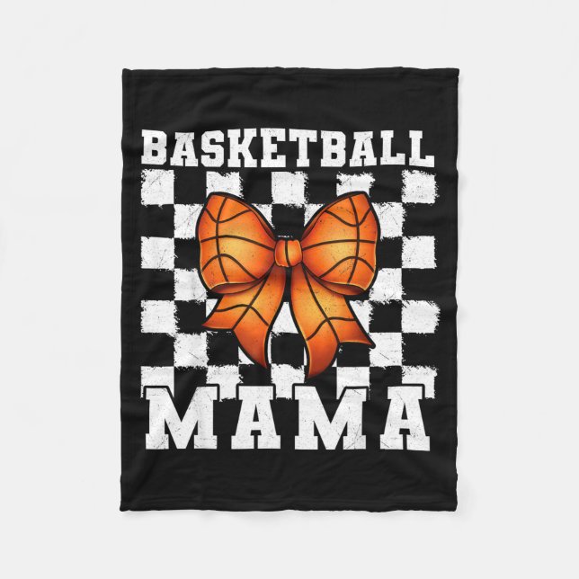 Basketball Mama Coquette Bow Game Day Funny Srts L Fleece Blanket (Front)