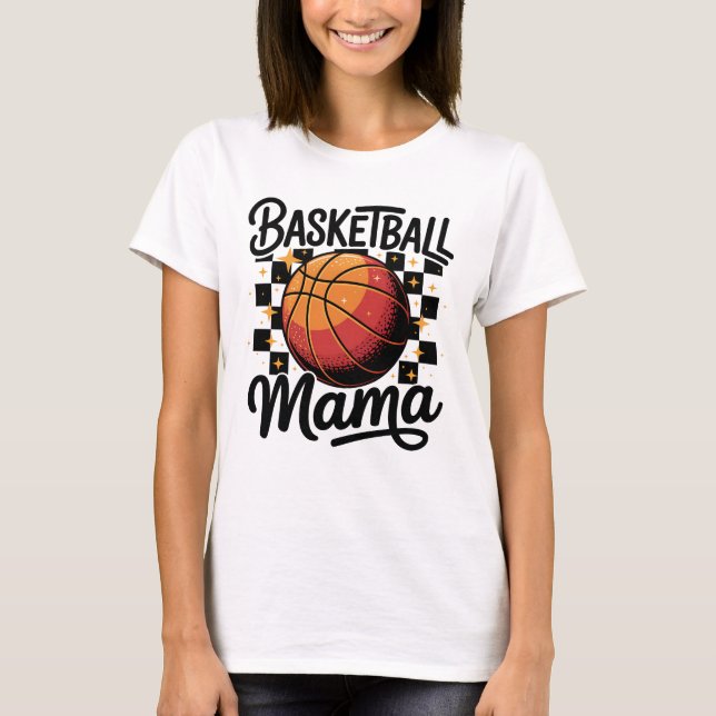 Basketball Mama Retro Mom T-Shirt (Front)