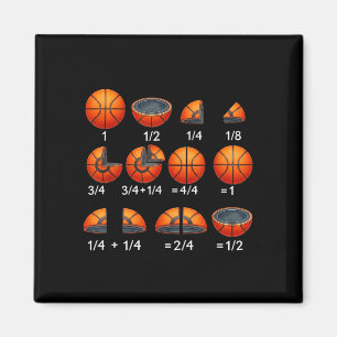 Basketball Math Fraction Back to School Teacher Magnet