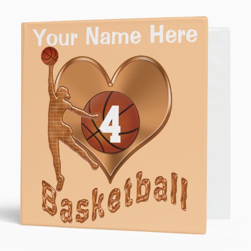 Basketball Memories Three Ring Binder for Girls