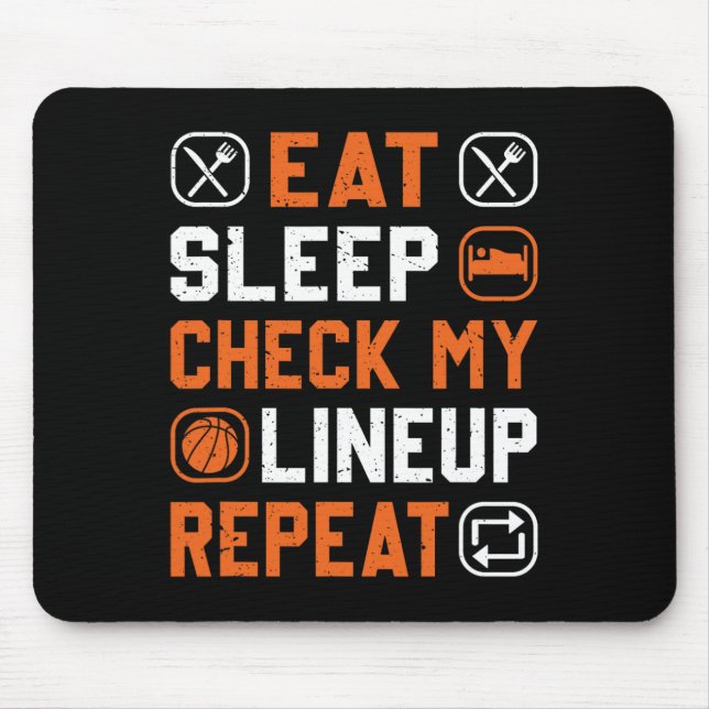 Basketball Men Boy Check My Line Up Basketball Pla Mouse Pad (Front)