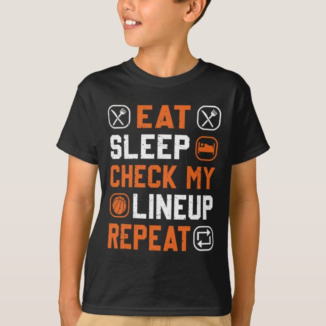 Basketball Men Boy Check My Line Up Basketball Pla T-Shirt (Front)