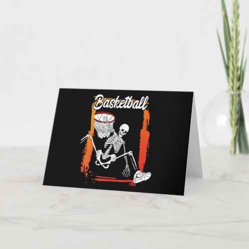 Basketball Men Women Kids Halloween Skeleton Card