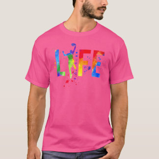 Basketball Mens Ball Is Life Watercolor Basketball T-Shirt