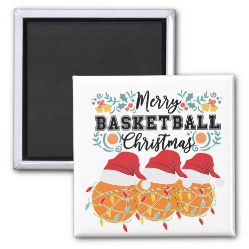 Basketball Merry Christmas to Player with Ball Magnet