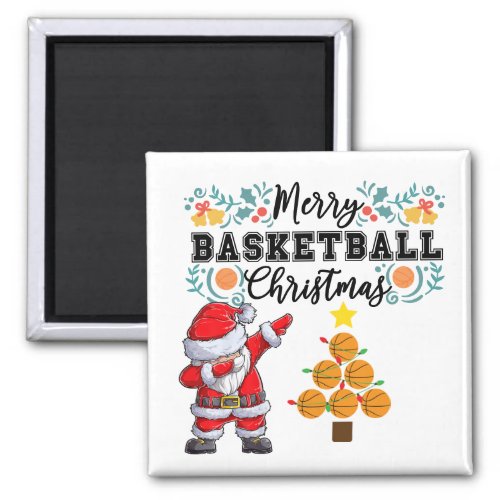 Basketball Merry Christmas with Santa Claus  Magnet