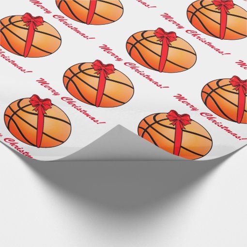 Basketball Merry Christmas Wrapping Paper Zazzle